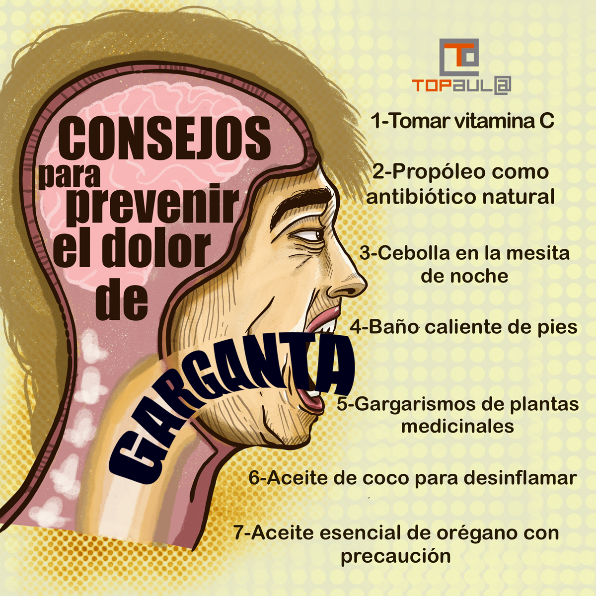 Infografía Consejos para prevenir el dolor de garganta - www.topaula.com