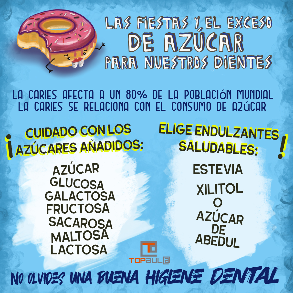 Infografía Las fiestas y el exceso de azúcar para nuestros dientes - www.topaula.com